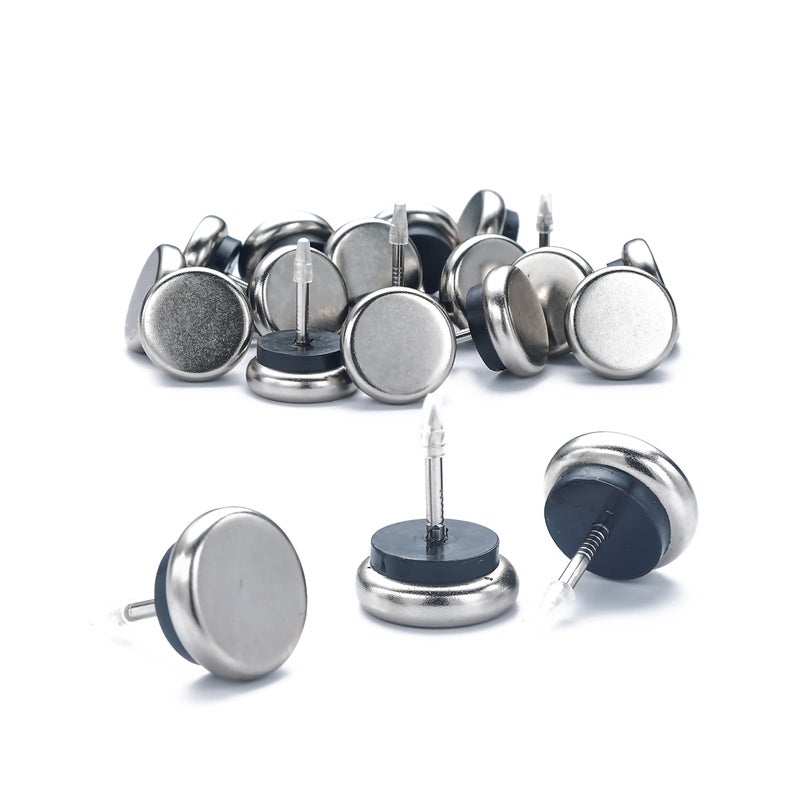 Furnigear Dia Nail On Furniture Glides for Chairs, Tables - Furnigear Nickel Base Cushioned Furniture Nails - Allowing Chairs to Glide Effortlessly Over Carpet Floors (7/8"", 20 Pack-Grey) - Image 1